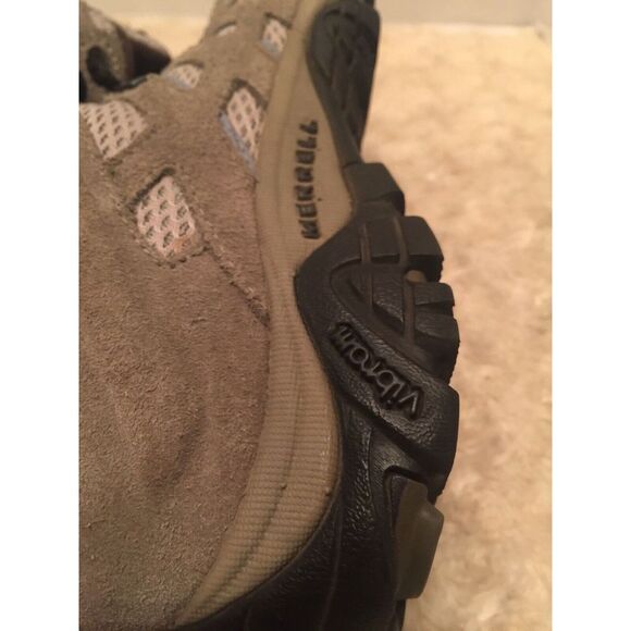 Merrell Womens Shoes Sz 9 Vibram Soles Brown Lt Blue Hiking Camping Outdoor S2 - Picture 10 of 12